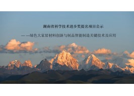 湖南省科學技術(shù)進步獎提名項目公示內(nèi)容